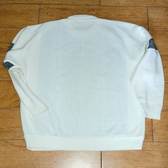 Protegé Collection Vintage Knit Texture Ivory White Grey Pullover Sweater Size L - Picture 3 of 15